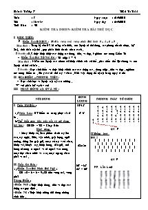 Giáo án Thể dục Lớp 7 - Tiết 13+14: Kiểm tra ĐHĐN - Kiểm tra bài thể dục - Năm học 2010-2011 - Trường THCS Tân Thành