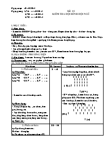 Giáo án Thể dục Lớp 7 - Tiết 15: Kiểm tra đội hình đội ngũ - Năm học 2013-2014