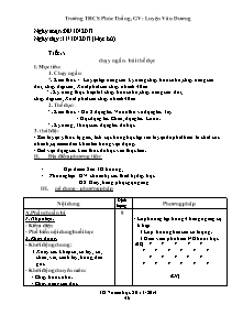 Giáo án Thể dục Lớp 7 - Tiết 15+16 - Năm học 2013-2014 - Luyện Văn Dương