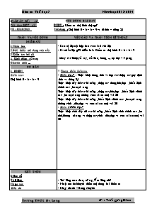 Giáo án Thể dục Lớp 7 -Tiết 15+16 - Năm học 2013-2014 - Trần Đăng Khoa