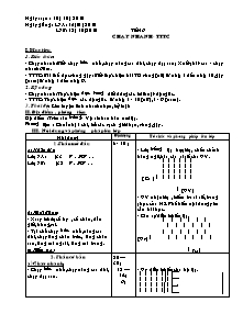 Giáo án Thể dục Lớp 7 - Tiết 16: Chạy nhanh - TTTC - Năm học 2010-2011