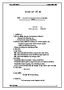 Giáo án Thể dục Lớp 7 - Tiết 16: Kiểm tra đội hình đội ngũ - Năm học 2010-2011 - Trường THCS Tân Hiệp