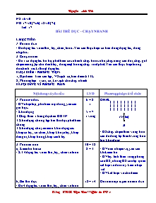 Giáo án Thể dục Lớp 7 - Tiết 17: Bài thể dục - Chạy nhanh - Nguyễn Anh Đức