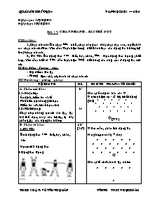 Giáo án Thể dục Lớp 7 - Tiết 17+18 - Năm học 2011-2012 - Vũ Trung Quân