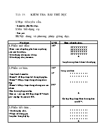 Giáo án Thể dục Lớp 7 - Tiết 19: Kiểm tra bài thể dục