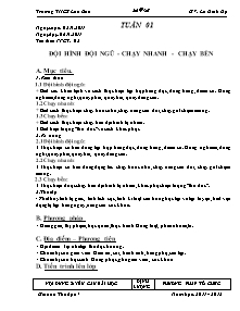 Giáo án Thể dục Lớp 7 - Tiết 2: Đội hình đội ngũ - Chạy nhanh - Chạy bền - Năm học 2011-2012 - Lê Đình Độ