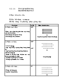 Giáo án Thể dục Lớp 7 - Tiết 20: Ôn tập kiểm tra đội hình đội ngũ