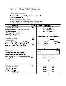 Giáo án Thể dục Lớp 7 - Tiết 21: Chạy ngắn - Nhảy xa