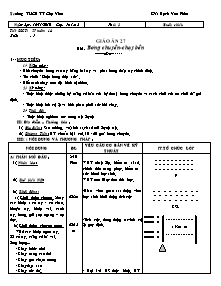 Giáo án Thể dục Lớp 7 - Tiết 27: Bóng chuyền - Chạy bền - Năm học 2009-2010 - Bạch Văn Phân