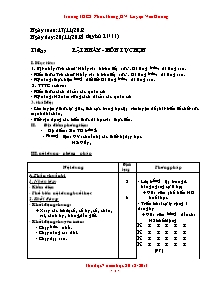 Giáo án Thể dục Lớp 7 - Tiết 27+28 - Năm học 2012-2013 - Luyện Văn Dương