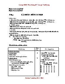 Giáo án Thể dục Lớp 7 - Tiết 27+28 - Năm học 2013-2014 - Luyện Văn Dương