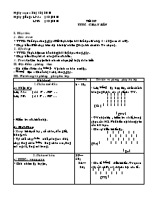 Giáo án Thể dục Lớp 7 - Tiết 29: TTTC - Chạy bền - Năm học 2010-2011