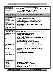 Giáo án Thể dục Lớp 7 - Tiết 29+30 - Năm học 2013-2014 - Trần Đăng Khoa