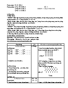 Giáo án Thể dục Lớp 7 - Tiết 3: ĐHĐN - Chạy nhanh - Năm học 2013-2014