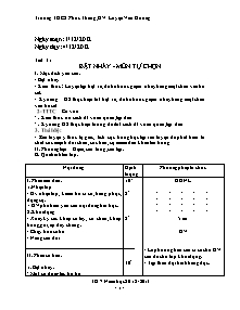 Giáo án Thể dục Lớp 7 - Tiết 31+32 - Năm học 2012-2013 - Luyện Văn Dương