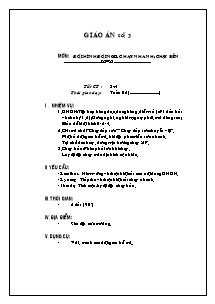 Giáo án Thể dục Lớp 7 - Tiết 3+4: Đội hình đội ngũ; Chạy nhanh; Chạy bền - Vũ Quốc Hy