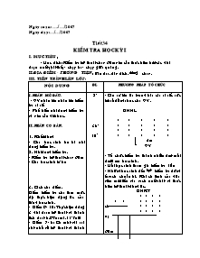 Giáo án Thể dục Lớp 7 - Tiết 34: Kiểm tra học kì I