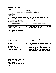 Giáo án Thể dục Lớp 7 - Tiết 36: Kiểm tra rèn luyện thân thể