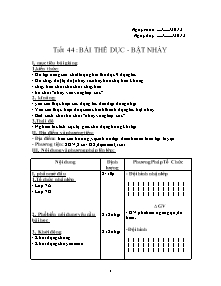 Giáo án Thể dục lớp 7 - Tiết 44 đến 57 - Năm học 2012-2013