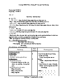 Giáo án Thể dục Lớp 7 - Tiết 47+48 - Năm học 2012-2013 - Luyện Văn Dương