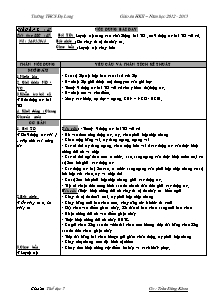 Giáo án Thể dục Lớp 7 - Tiết 47+48 - Năm học 2012-2013 -Trần Đăng Khoa