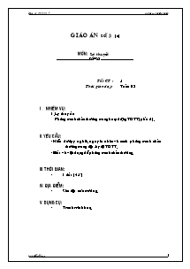 Giáo án Thể dục Lớp 7 - Tiết 5: Lí thuyết - Trường THCS Trà Vong