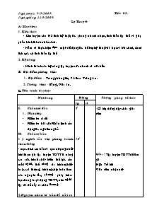 Giáo án Thể dục Lớp 7 - Tiết 5: Lý thuyết - Năm học 2009-2010