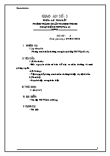 Giáo án Thể dục Lớp 7 - Tiết 5 - Năm học 2012-2013