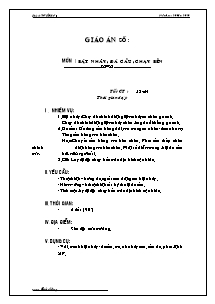 Giáo án Thể dục Lớp 7 - Tiết 53+54: Bật nhảy; Đá cầu; Chạy bền - Năm học 2009-2010 - Trường THCS Bàu Năng