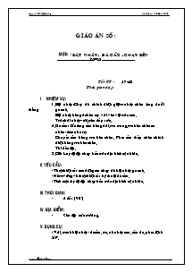 Giáo án Thể dục Lớp 7 - Tiết 57+58: Bật nhảy; Đá cầu; Chạy bền - Trường THCS Bàu Năng