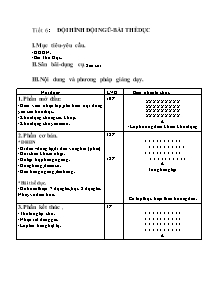 Giáo án Thể dục Lớp 7 - Tiết 6: Đội hình đội ngũ - Bài thể dục