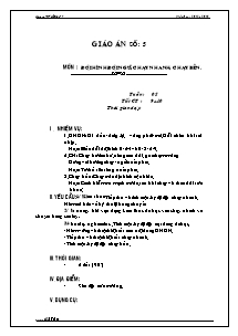 Giáo án Thể dục Lớp 7 - Tiết 9+10: Đội hình đội ngũ; Chạy nhanh; Chạy bền - Năm học 2012-2013 - Trường THCS Thị Trấn