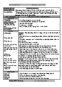 Giáo án Thể dục Lớp 9 - Tiết 21+22 - Năm học 2013-2014 - Trần Đăng Khoa