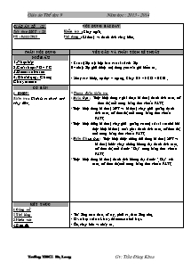 Giáo án Thể dục Lớp 9 - Tiết 23+24 - Năm học 2013-2014 - Trần Đăng Khoa