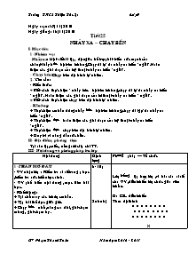 Giáo án Thể dục Lớp 9 - Tiết 25: Nhảy xa - Chạy bền - Năm học 2010-2011 - Phạm Thanh Toàn