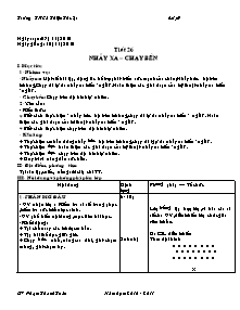 Giáo án Thể dục Lớp 9 - Tiết 26: Nhảy xa - Chạy bền - Năm học 2010-2011 - Phạm Thanh Toàn