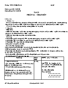 Giáo án Thể dục Lớp 9 - Tiết 28: Nhảy xa - Chạy bền - Năm học 2010-2011 - Phạm Thanh Toàn