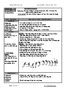 Giáo án Thể dục Lớp 9 - Tiết 50+51 - Năm học 2012-2013 - Trần Đăng Khoa