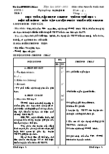 Giáo án môn Thể dục 8 - Tiết 1 đến Tiết 70 - Năm học 2010-2011