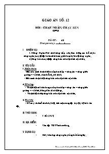 Giáo án môn Thể dục 8 - Tiết 23: Chạy ngắn; Chạy bền - Lê Phước Minh