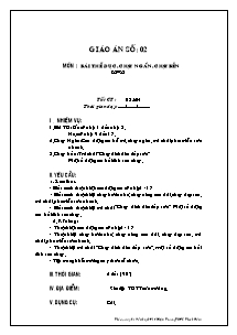 Giáo án môn Thể dục 8 - Tiết 3+4: Bài thể dục; Chạy ngắn; Chạy bền - Lê Phước Minh