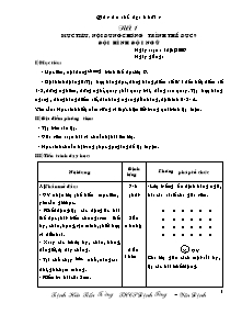 Giáo án môn Thể dục 9 - Chương trình học cả năm - Bản đẹp 3 cột - Năm học 2009-2010