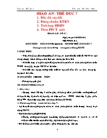 Giáo án môn Thể dục Khối 7 - Chương trình cả năm (Chuẩn kiến thức)