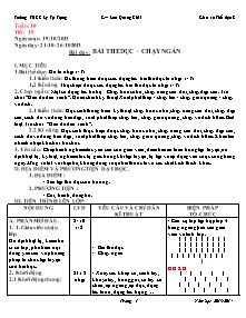 Giáo án môn Thể dục Khối 8 - Tiết 19: Bài thể dục - Chạy ngắn - Năm học 2013-2014