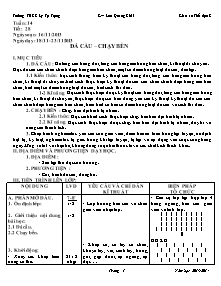 Giáo án môn Thể dục Khối 8 - Tiết 28: Đá cầu - Chạy bền - Năm học 2013-2014