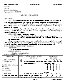 Giáo án môn Thể dục Khối 8 - Tiết 29: Đá cầu - Chạy bền - Năm học 2013-2014