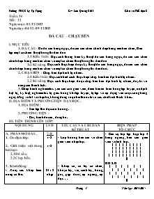 Giáo án môn Thể dục Khối 8 - Tiết 32: Đá cầu - Chạy bền - Năm học 2013-2014