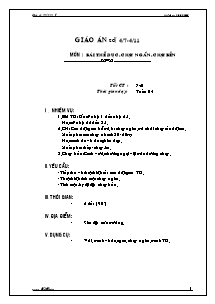 Giáo án môn Thể dục Khối 8 - Tiết 7+8: Bài thể dục; Chạy ngắn; Chạy bền