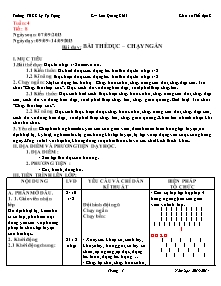 Giáo án môn Thể dục Khối 8 - Tiết 8: Bài thể dục - Chạy ngắn - Năm học 2013-2014