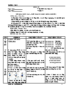 Giáo án môn Thể dục Khối 9 - Chương trình học kì 2 (Chuẩn kiến thức)